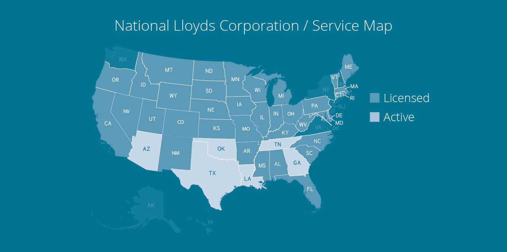 National Lloyds Coporation/Service Map